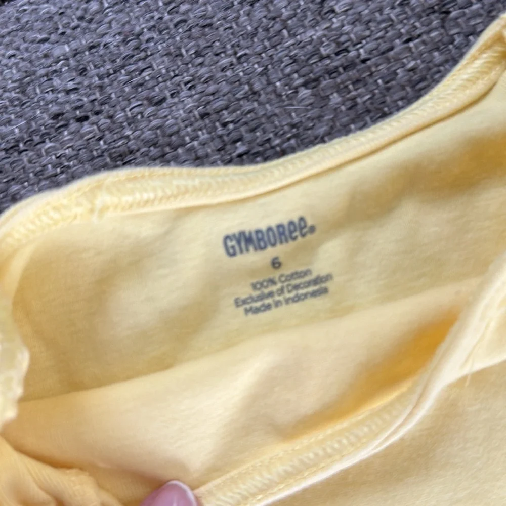 Gymboree Girls Size 6 Yellow Embroidered Pink Lemonade Tank Top 🍋
